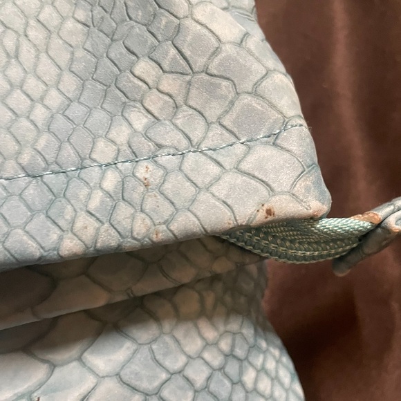 A Twelve NYC Blue Turquoise Faux Suede Clutch MADE Exclusively for Bloomingdales - Picture 11 of 11